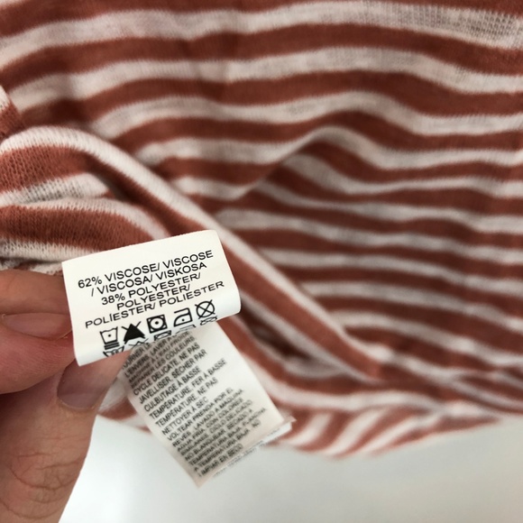 Lucky Brand White/Clay Striped Knit Top - Picture 4 of 5